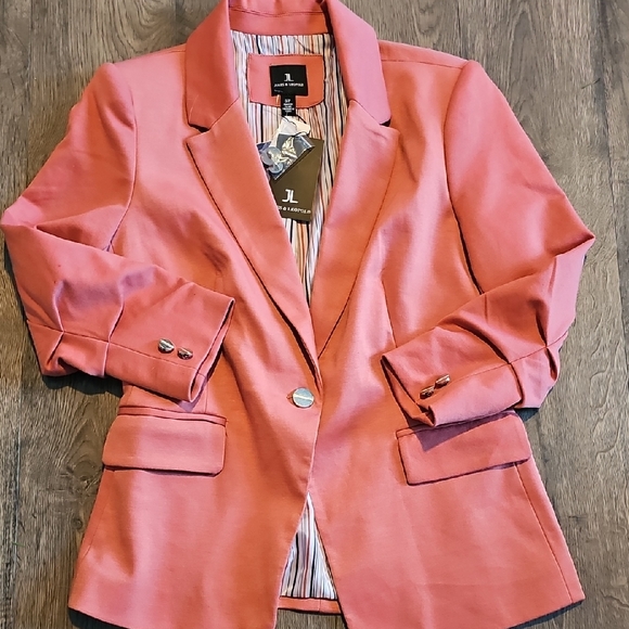Jules & Leopold Jackets & Blazers - NWT Jules & Leopold Coral Salmon Blazer Business Casual Small Stretch Lined